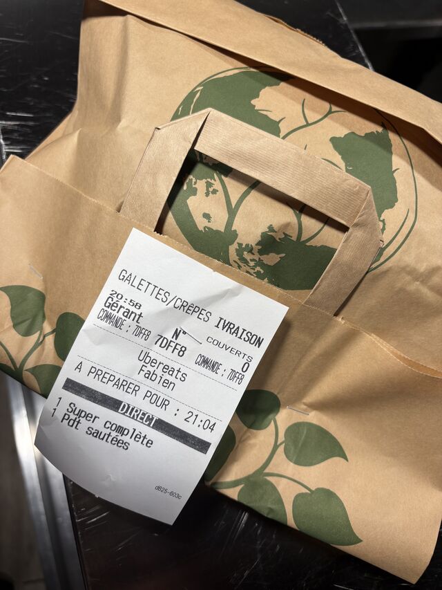 Votre commande à emporter ou à livrer via Uber Eat