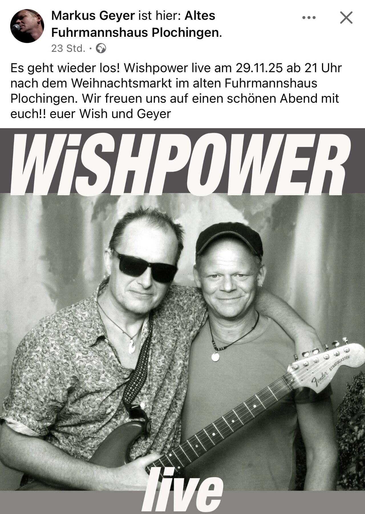 "WISHPOWER" am 29.11.2025, Samstag ab 21 Uhr