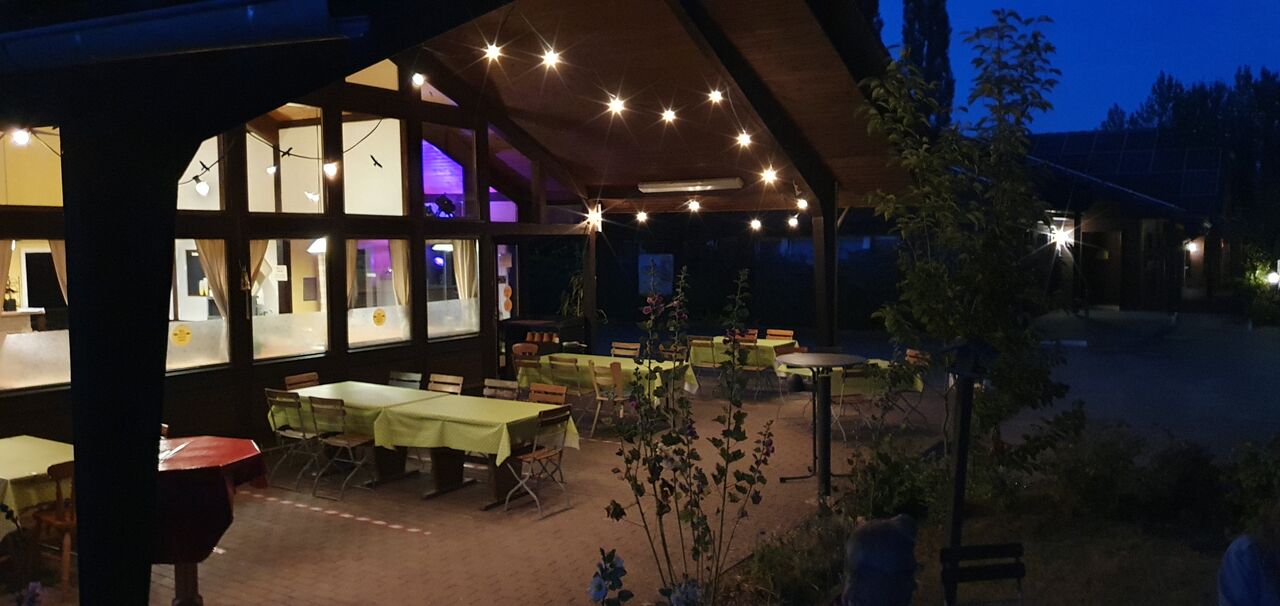 Abends auf der überdachten Terrasse!