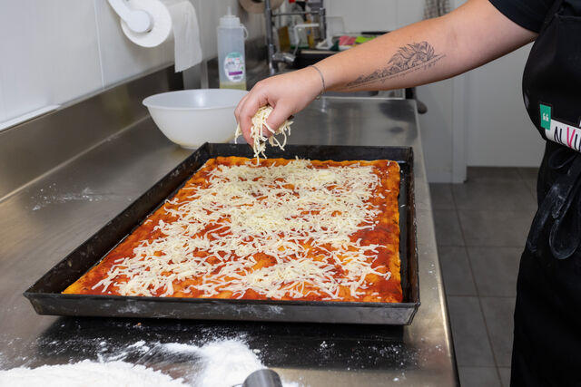 Posicionamiento de la mozzarella