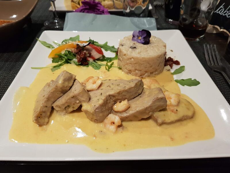 Dos de bonite et son risotto au fromage