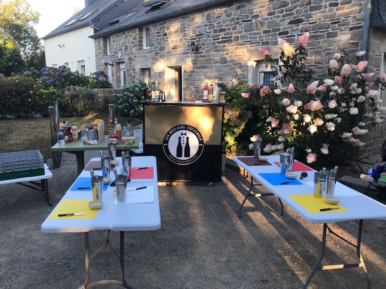 installation atelier mixologie pour un vin d'honneur