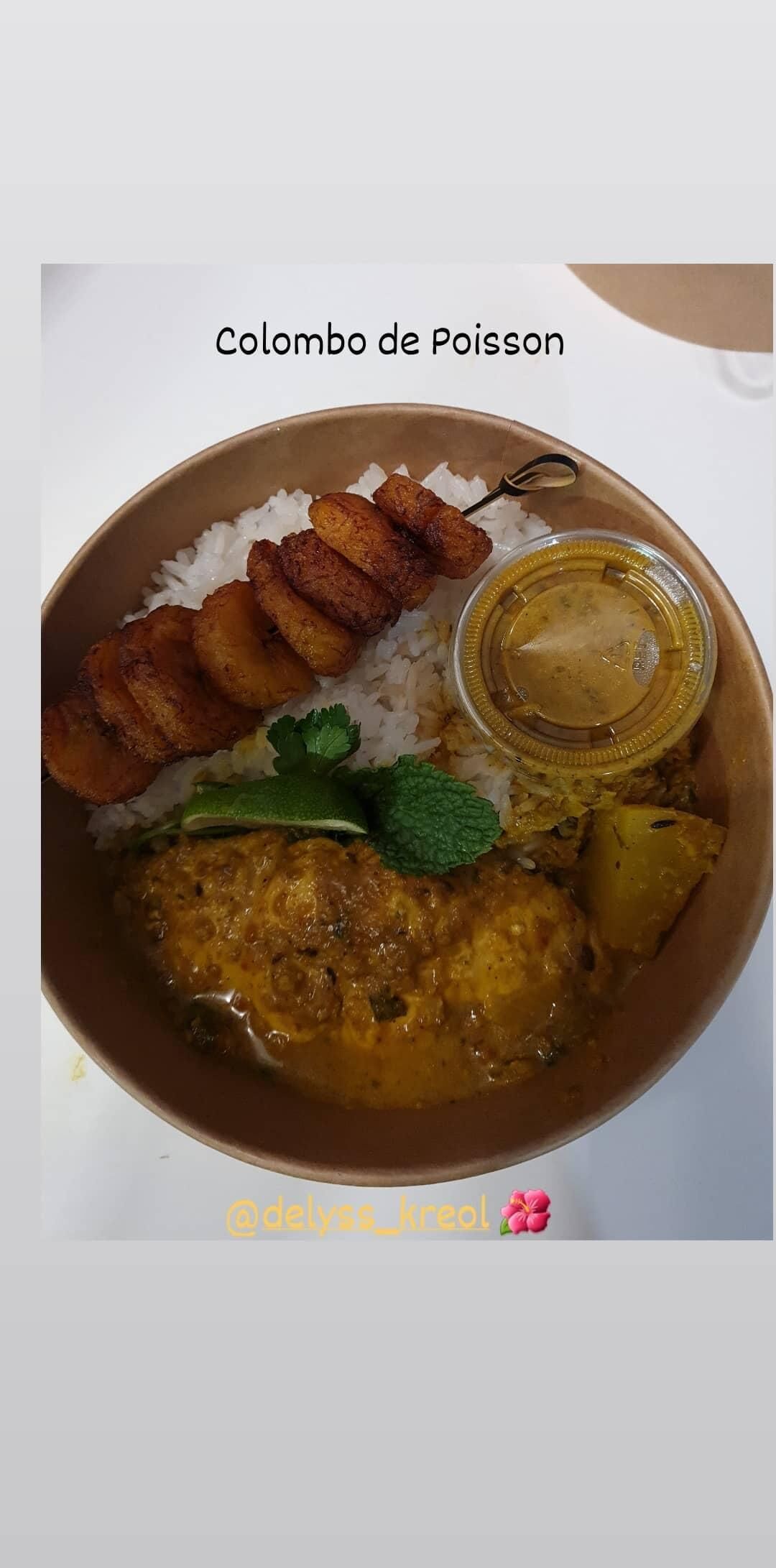 EXEMPLE DE
DELYSS BOX
COLOMBO DE POISSON
...mais nous proposons aussi le cabrit, le poulet ?