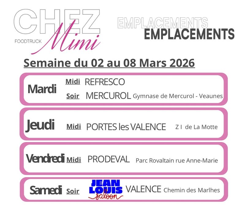 Du 02 au 08 Mars 2026