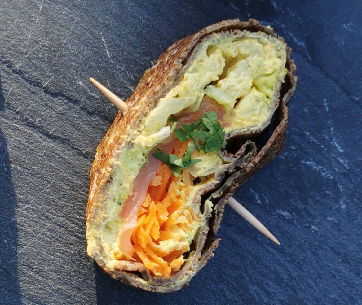 Wrap crudité, saumon