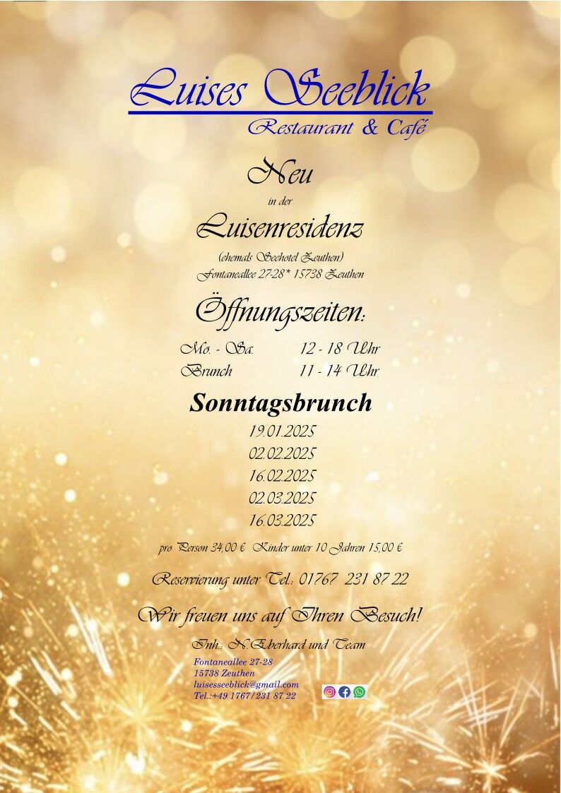 Sonntagsbrunch und Öffnungszeiten