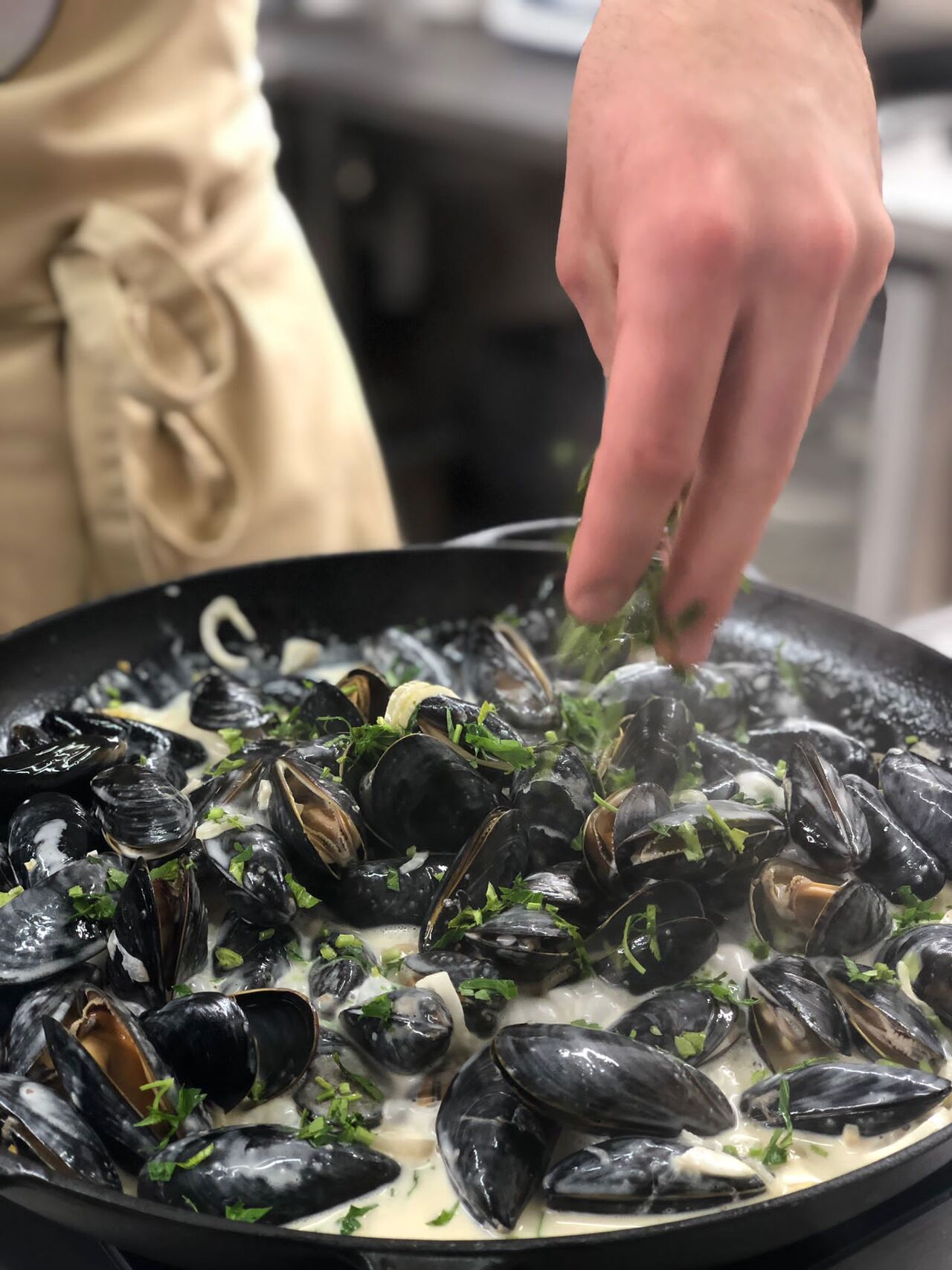 Slávky na bílem víně 