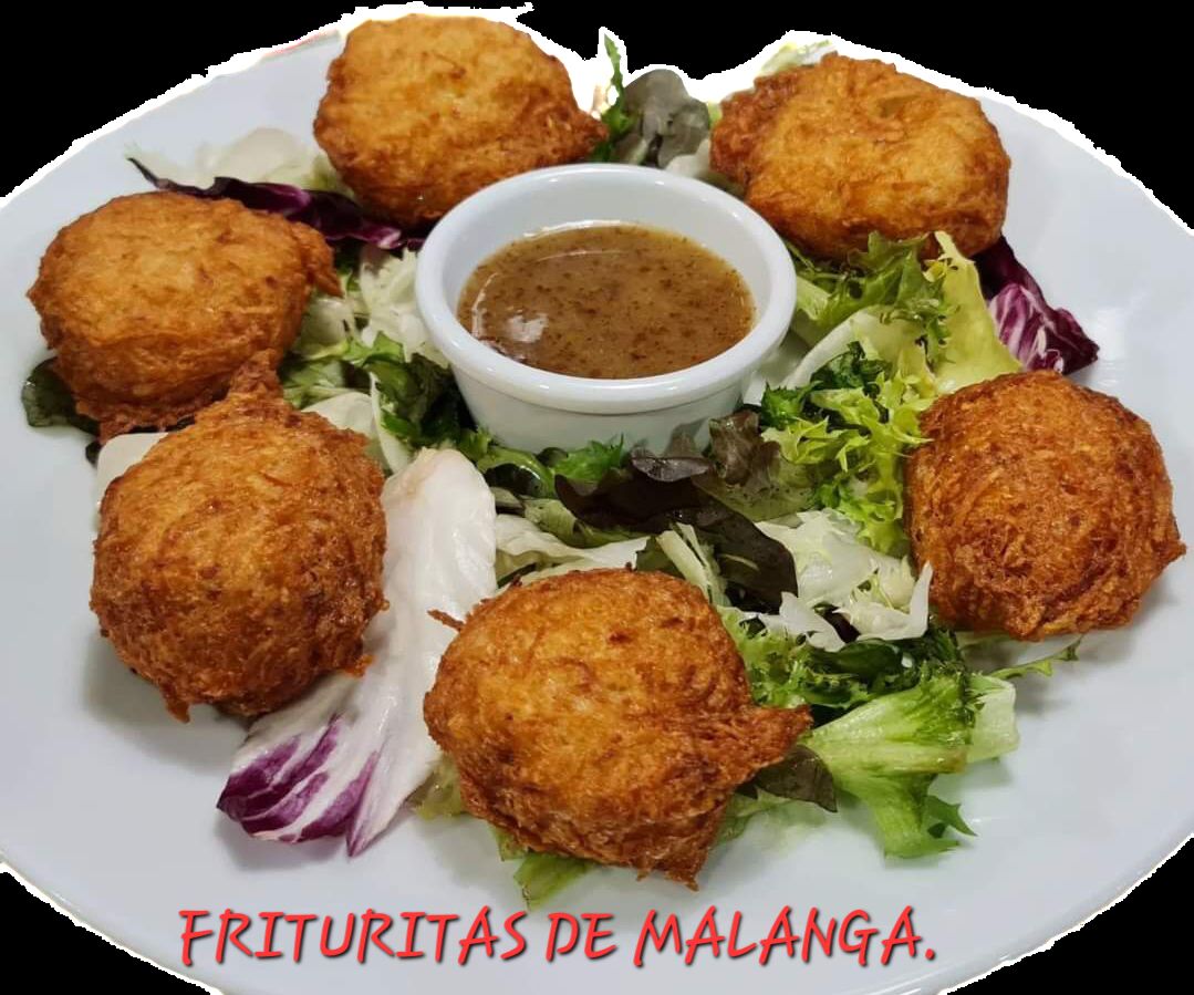 Frituritas de malanda con salsa agridulce picante. 