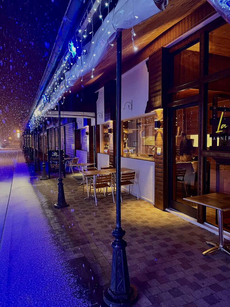 Terrasse sous la neige