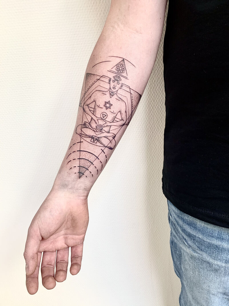 Meditating figure - voor Raimon