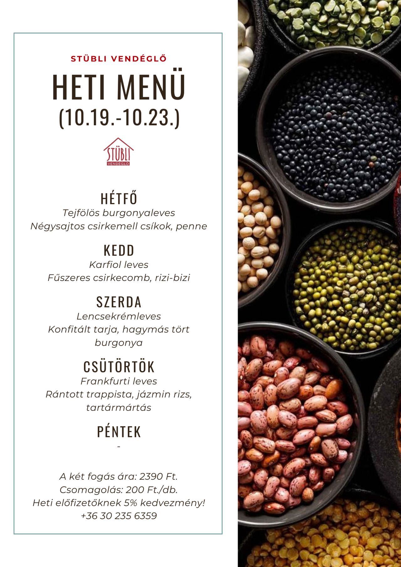 Heti menü: 10.19.-10.23.