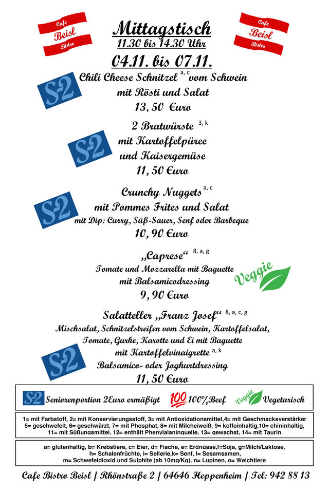 Mittagtisch 04.11.2025 bis 07.11.2025