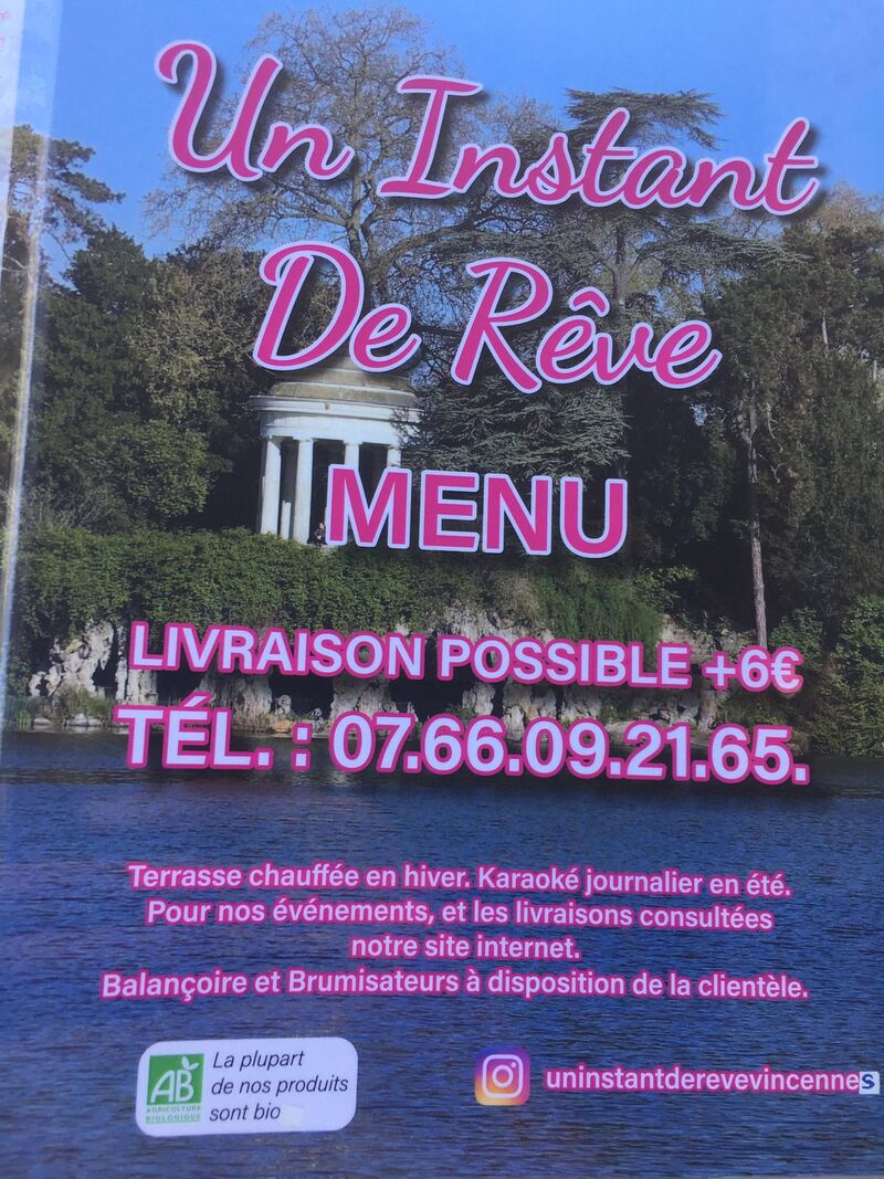 Un Instant De Rêve propose la livraison dans le bois de Vincennes et à proximité. Profité du cadre idyllique pour une pause. 