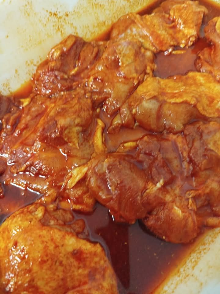 Haut de cuisse de poulet mariné