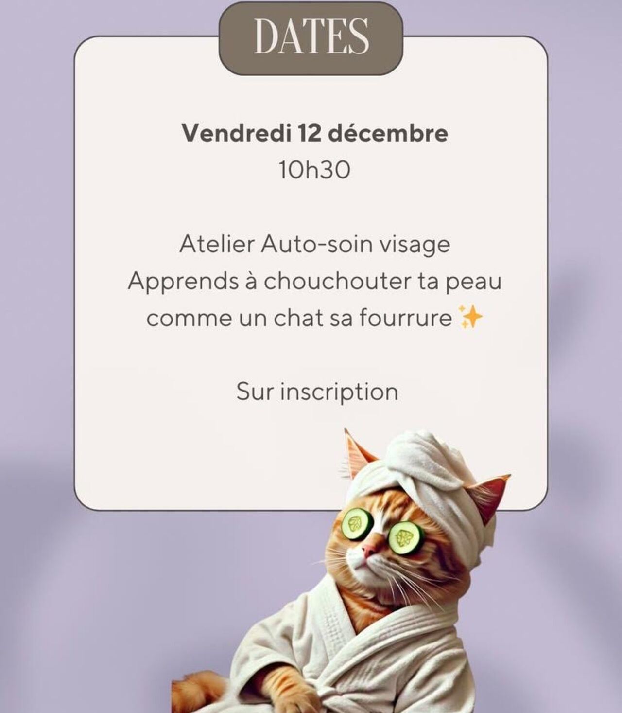 Atelier soin du visage