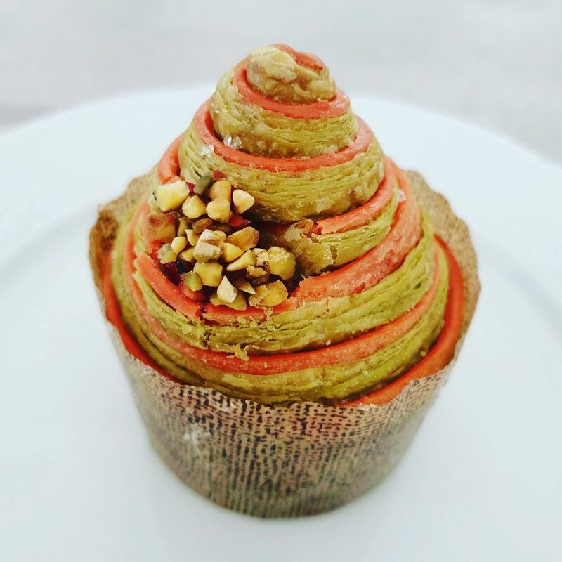 Brioche feuilleté Roulé pistache framboise 