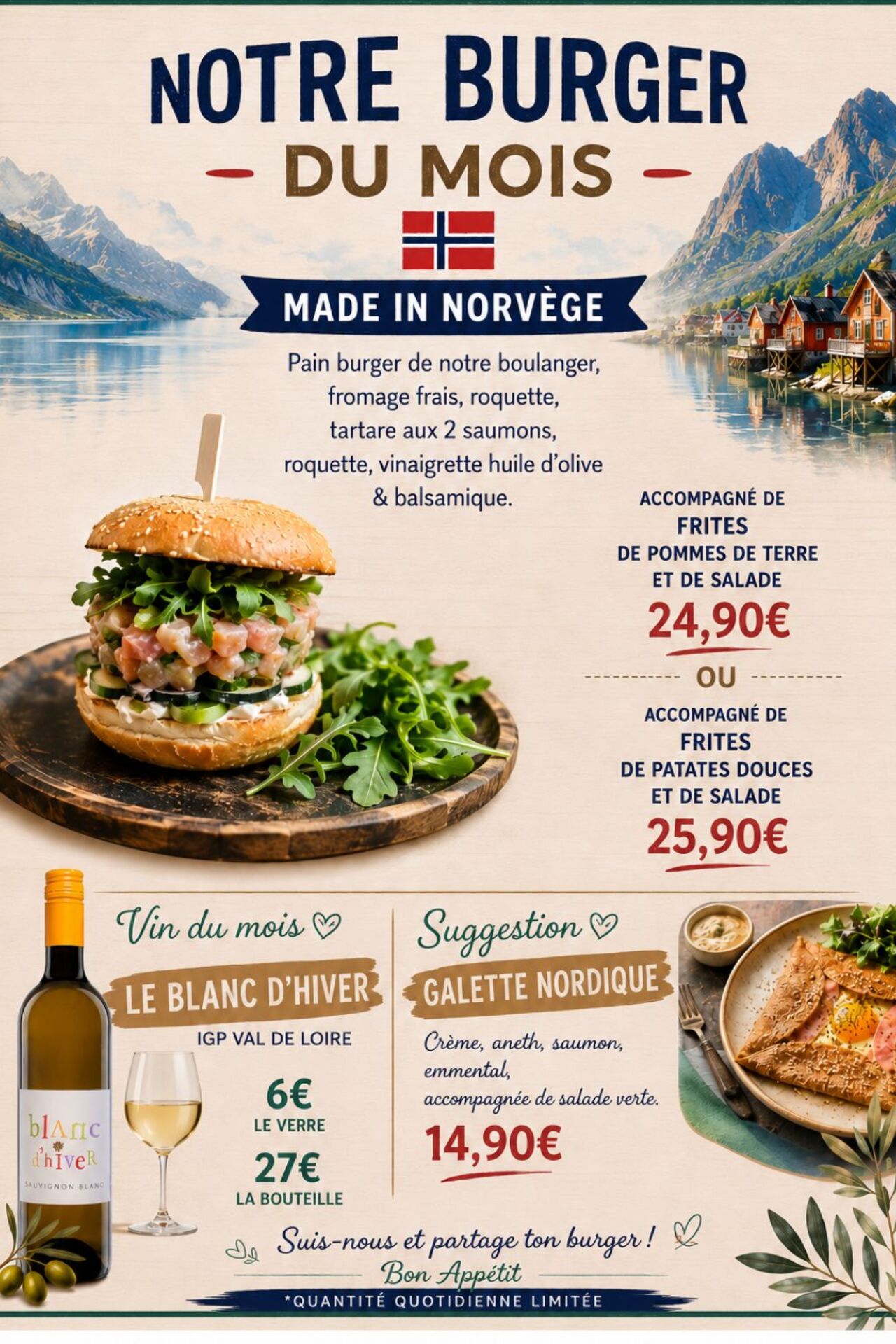 À partir du vendredi 5 juin, embarquez avec nous pour une pause fraîche et gourmande avec notre nouveau burger du mois :