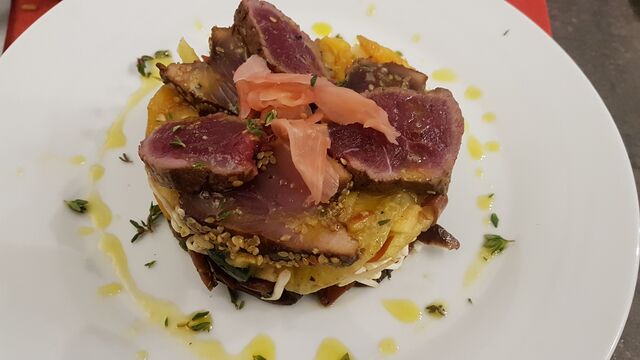 Duo de Tataki boeuf et bonite