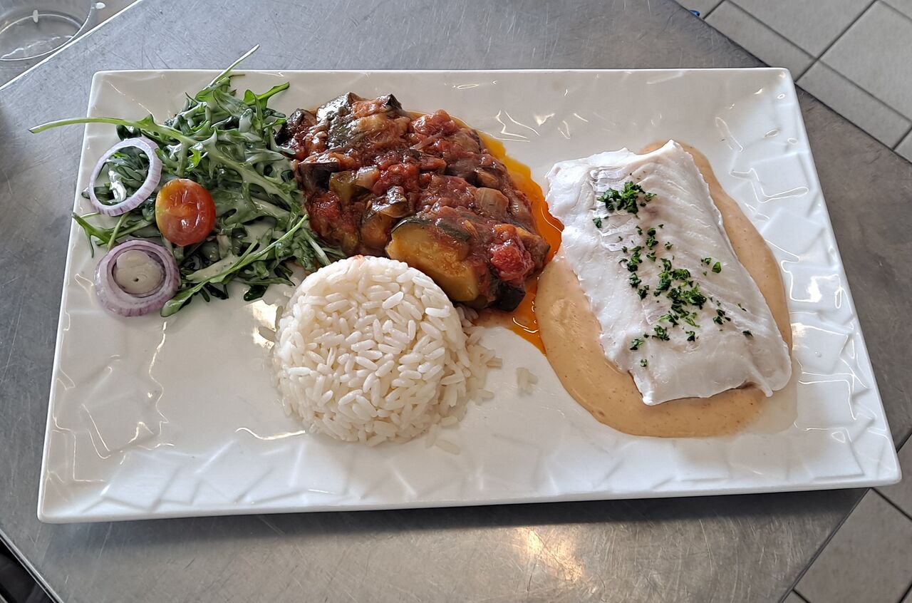 Dos de cabillaud sauce chorizo 