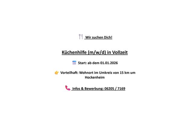Küchenhilfe (m/w/d) zum 01.01.2026 