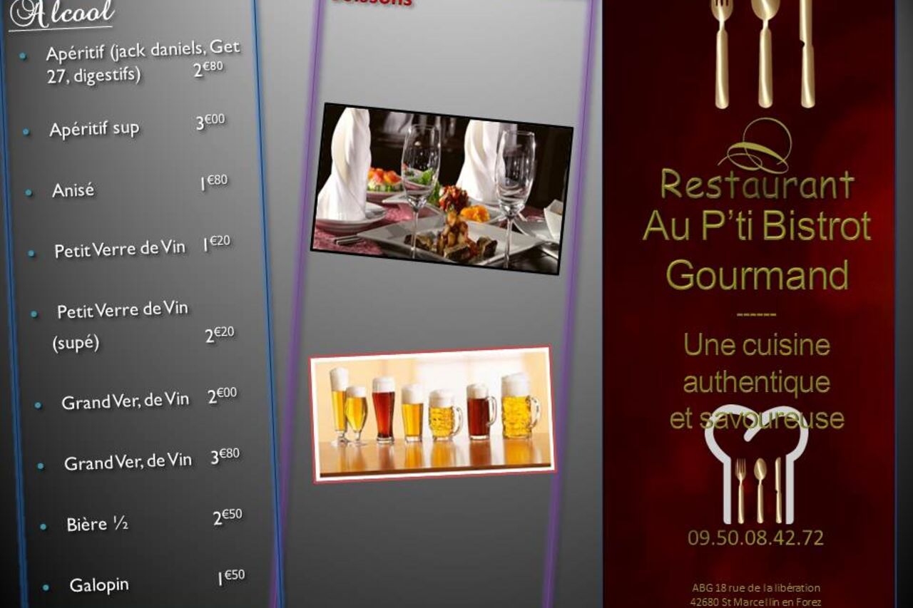 Carte Boisson Alcool