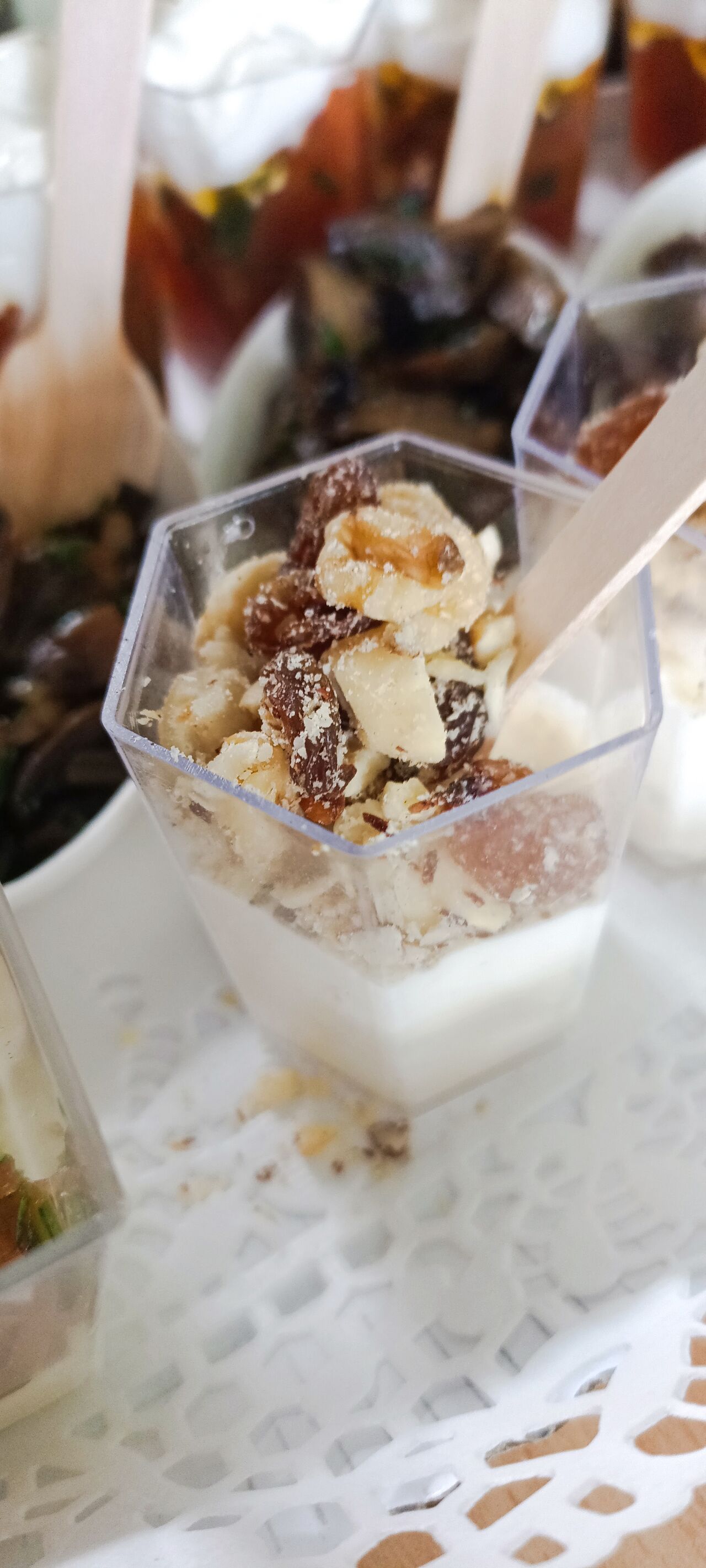 Verrine Mousse de Gorgonzola brisures de fruits secs