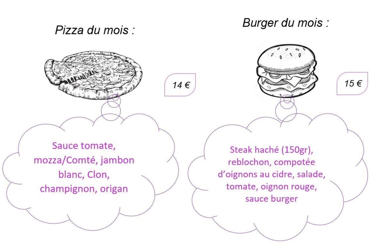 Pizza et burger du mois de Novembre