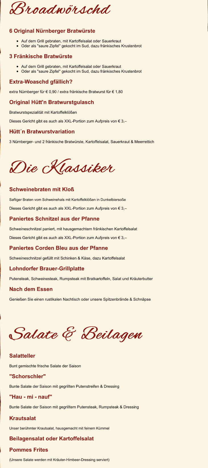 Wirtshaus Hüttn - Nürnberg | Deutsche Küche in meiner Nähe