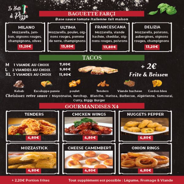 Nos Baguettes farcie, Tacos & Gourmandises