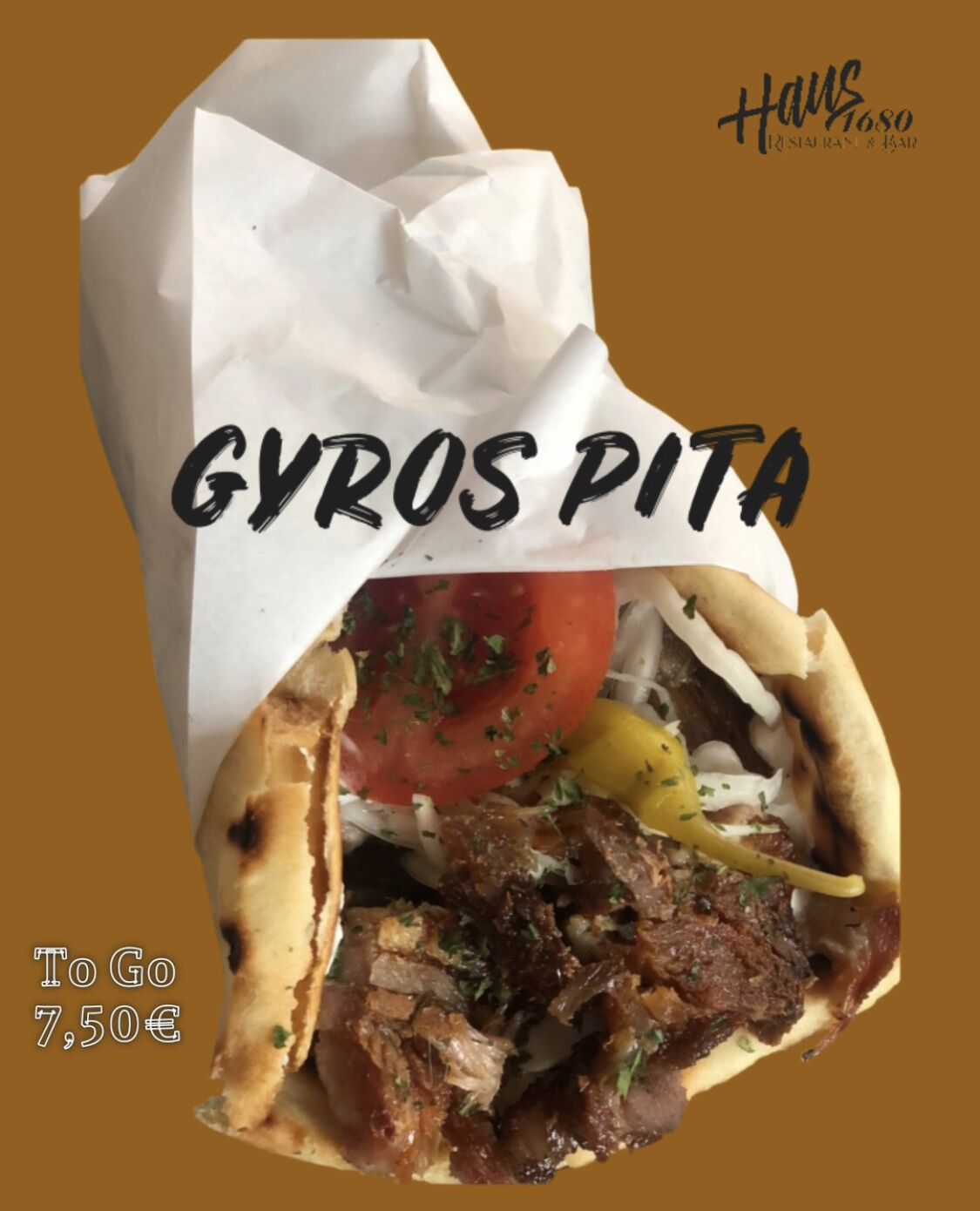Gyros Pita zum mitnehmen für 7,50€ | auch als vegetarische Variante
