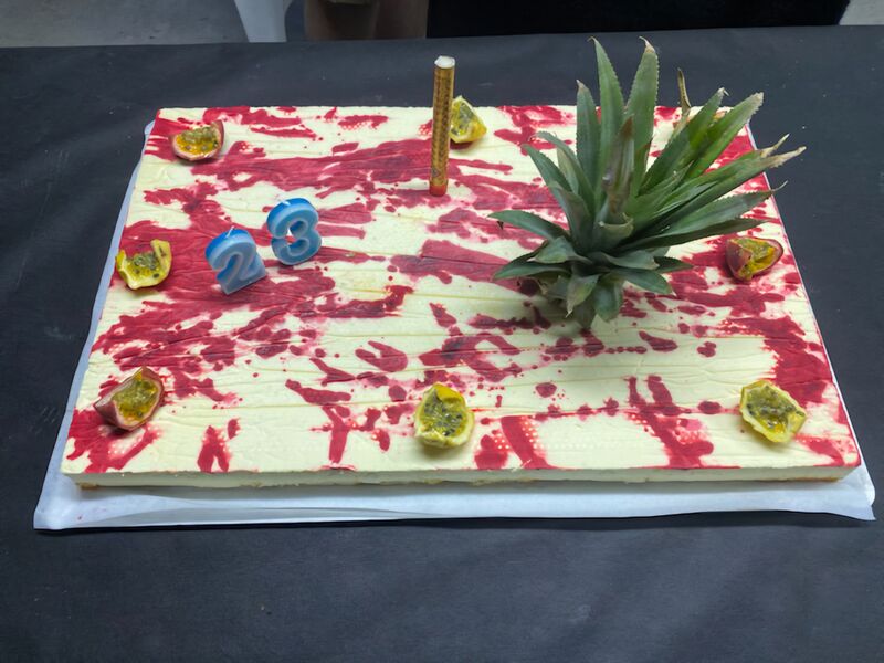 Gâteau d'anniversaire aux fruit de la passion