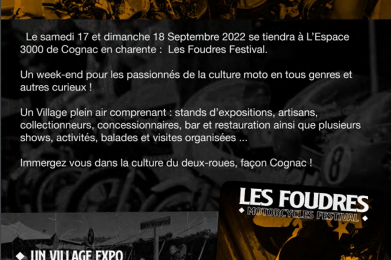FESTIVAL LES FOUDRES - EVENEMENT MOTOS - 17+18 SEPTEMBRE 2022