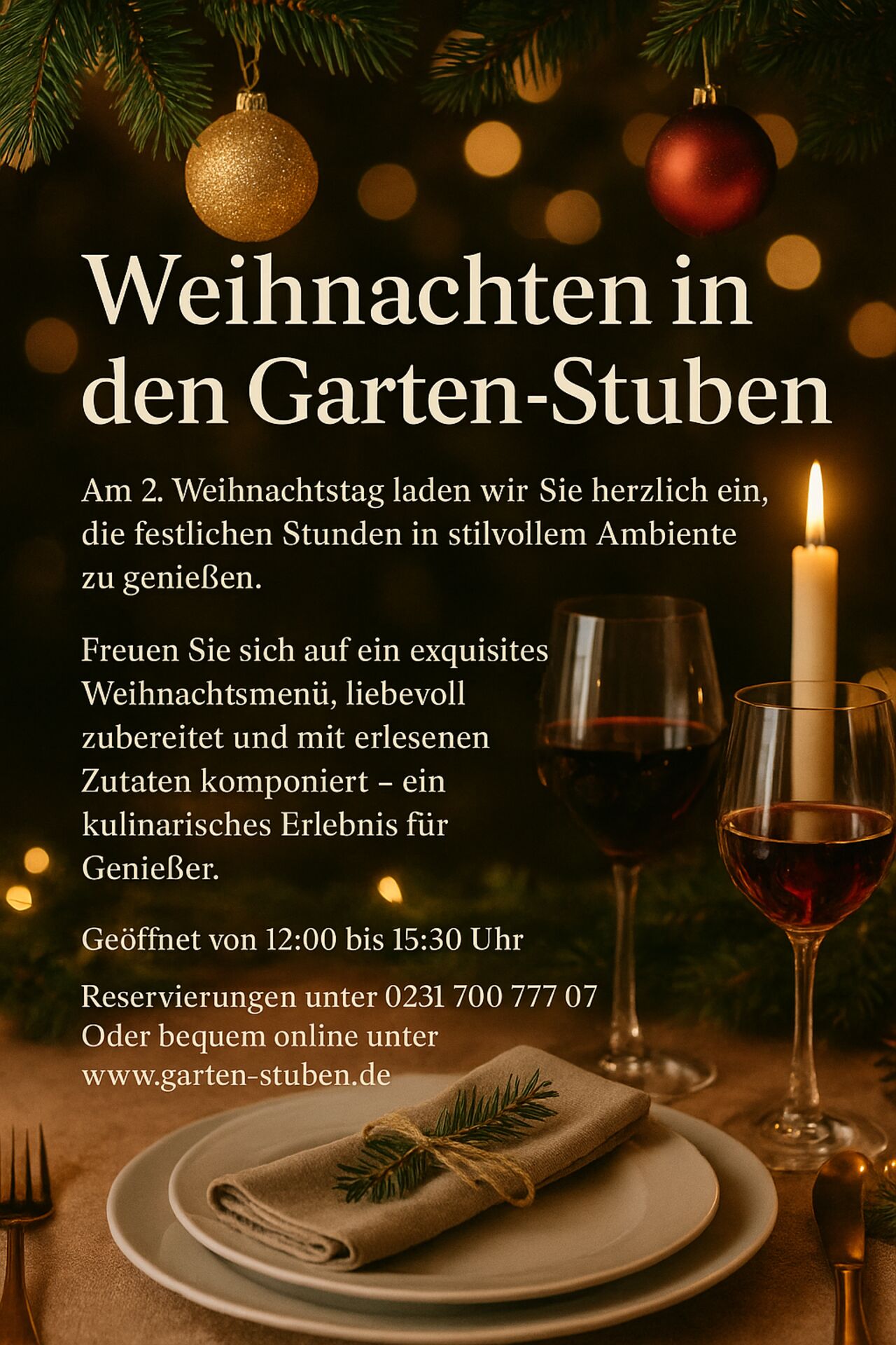 Weihnachtsessen in den Garten-Stuben