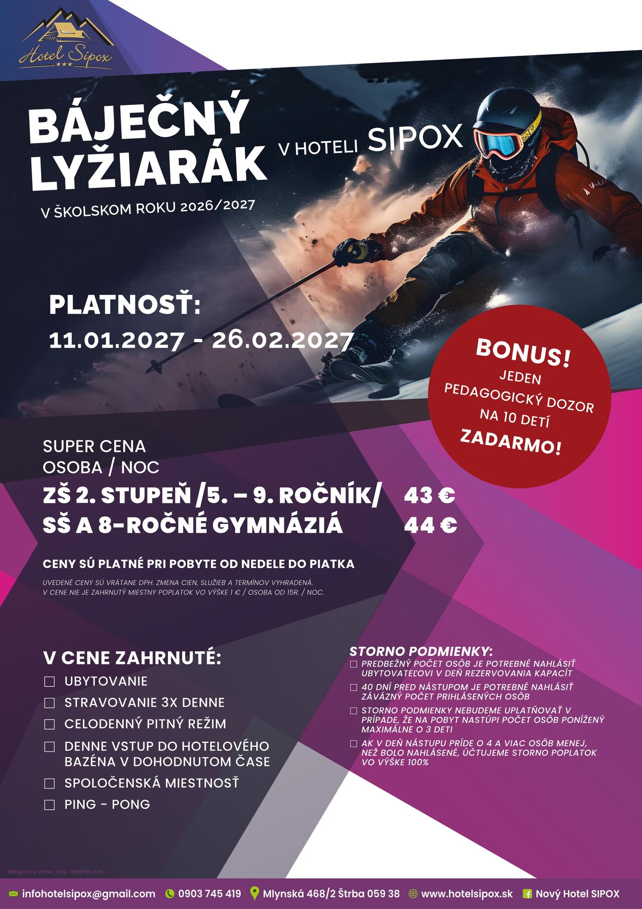 Lyžiarsky výcvik v Hoteli SIPOX