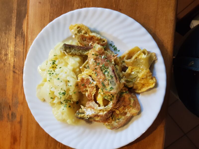 Maultaschen gebacken in Ei 