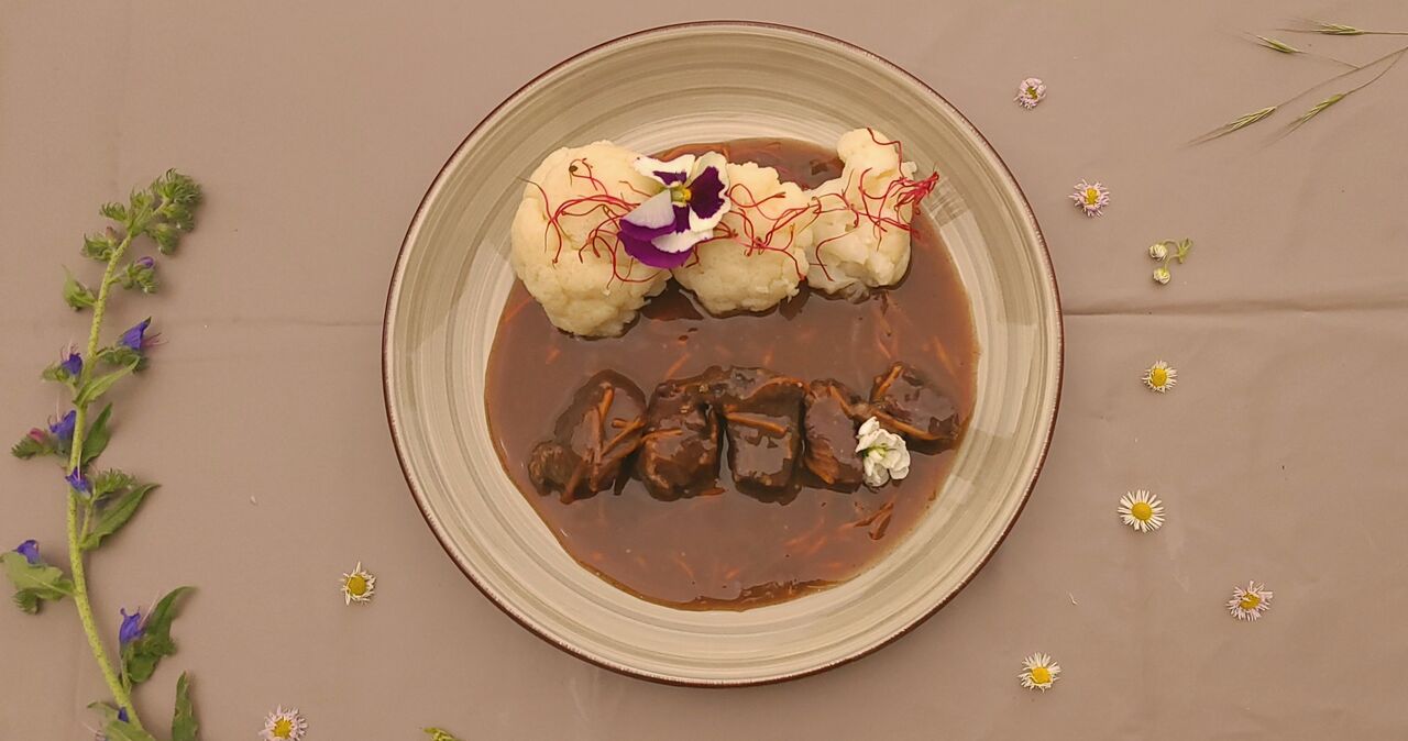 Boeuf bourguignon et chou fleur