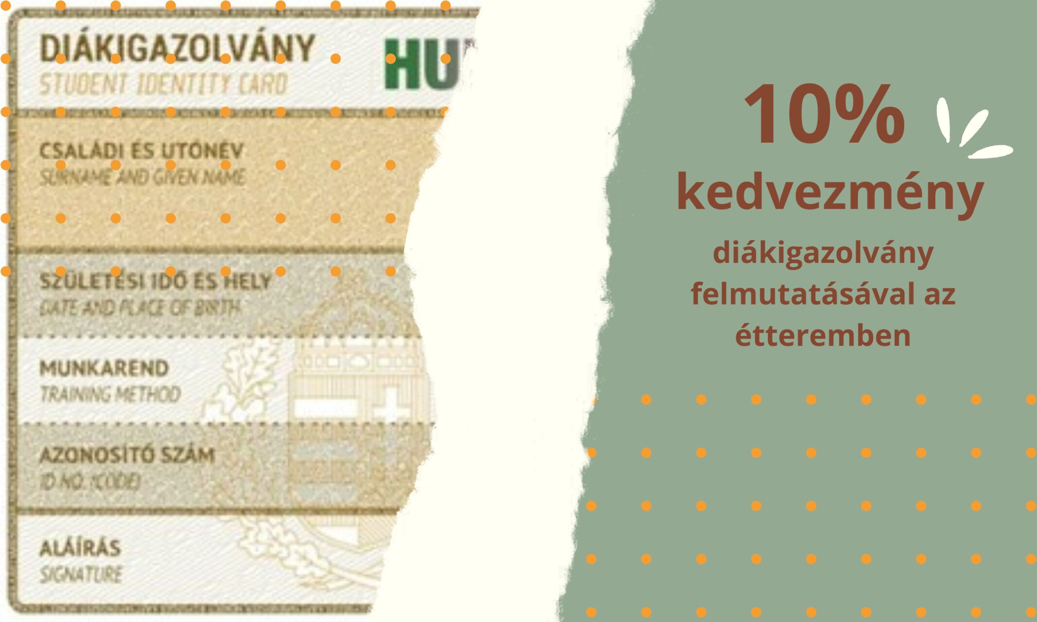 10% kedvezmény diákoknak
