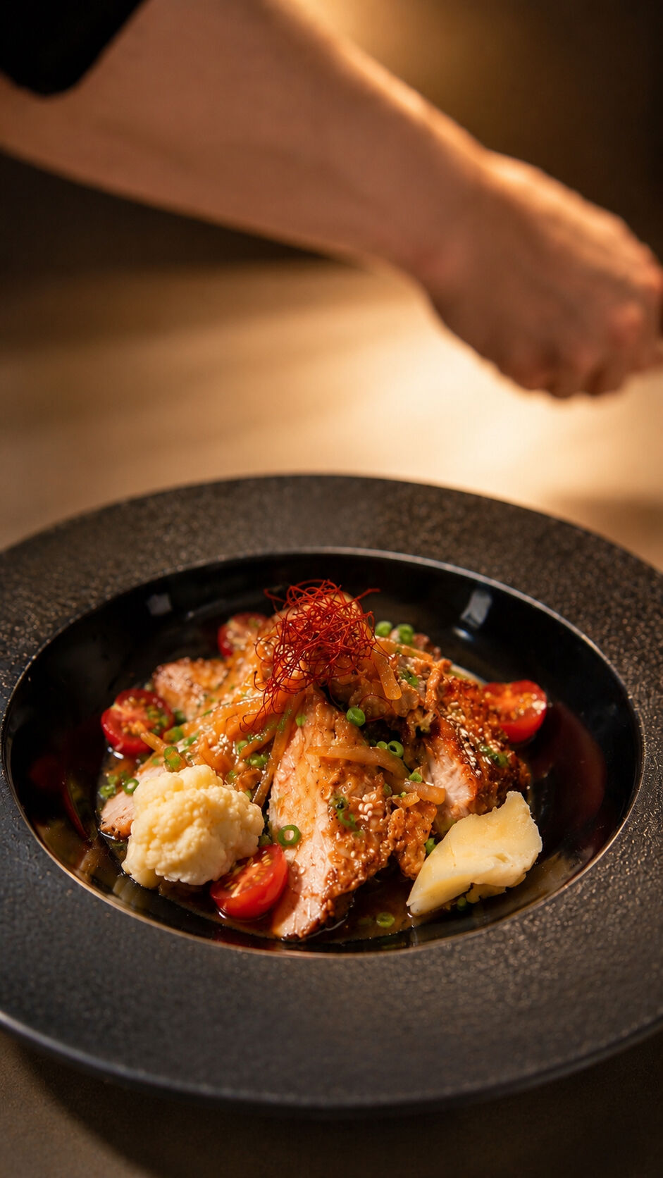 Porc Poêlé , Sauce Gingembre & Pomme