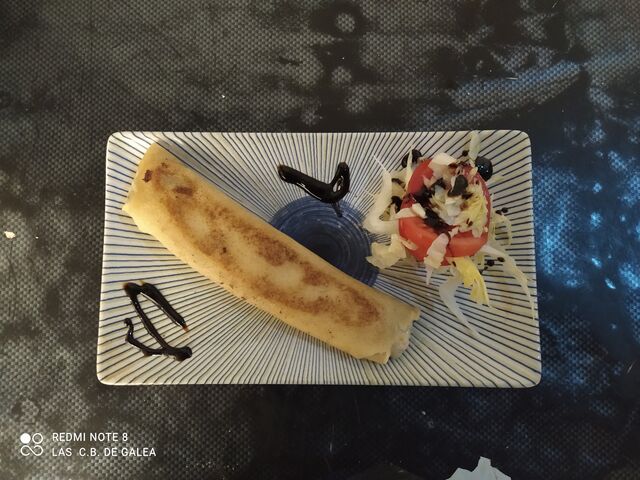 Creppe de Vieira y Gambas