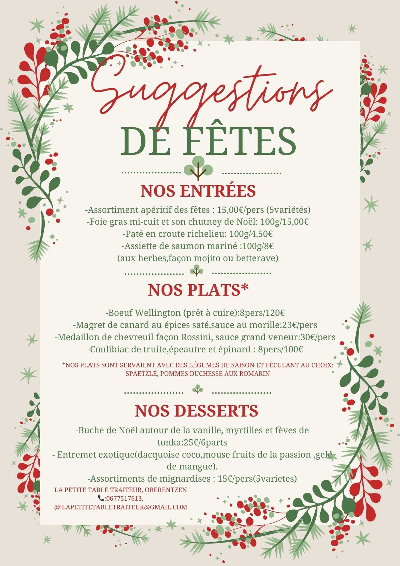 Suggestions fêtes de fin d'année