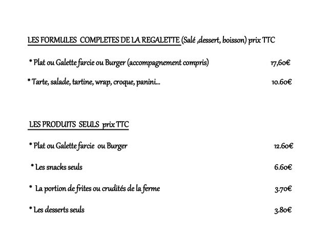 TARIFS FORMULES
