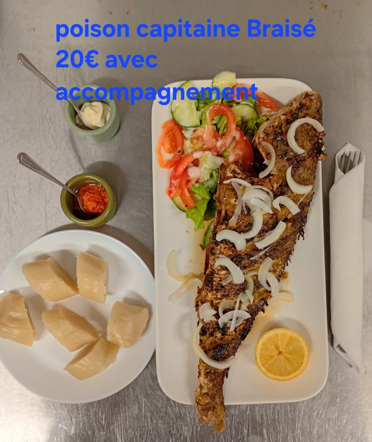 Poisson capitaine braisé