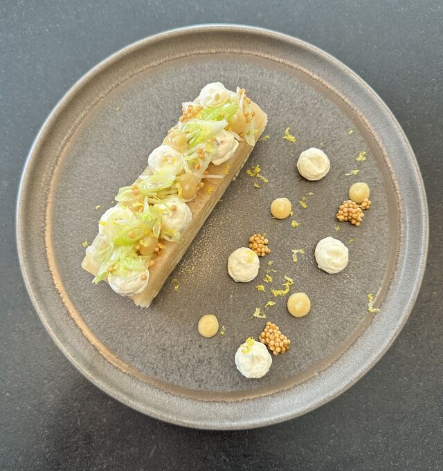 Millefeuille de céleri moutarde cebette
