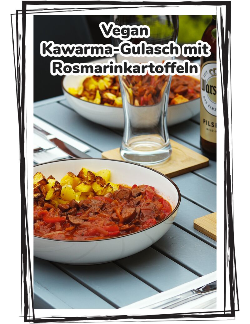 Vegan Kawarma-Gulasch ind Kl.Salat