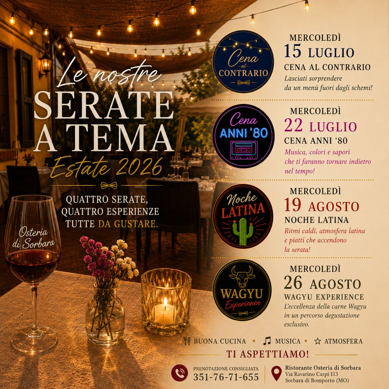 SERATE A TEMA ESTATE 2026
