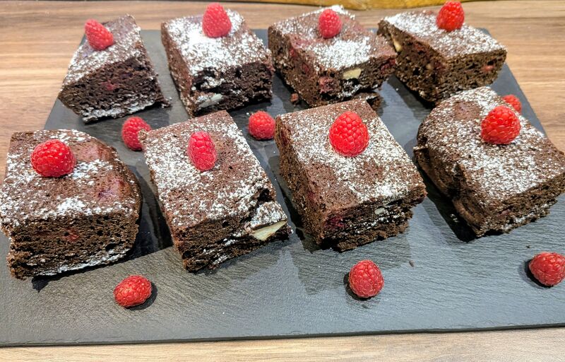 Brownie aux framboises