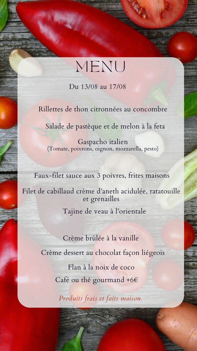 Menu du 13/08 au 17/08