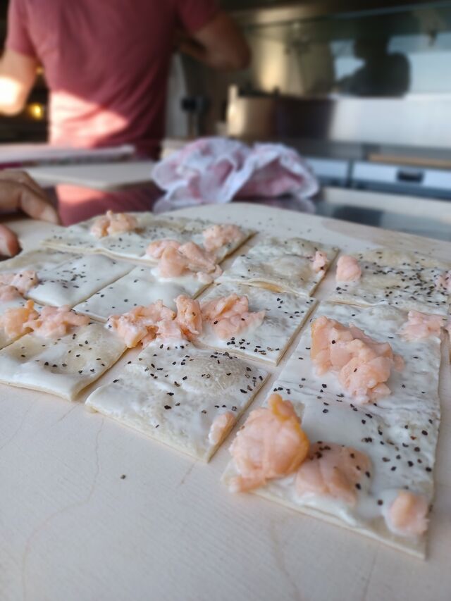 mit Lachs auch lecker,,, wer sieht was noch fehlt?