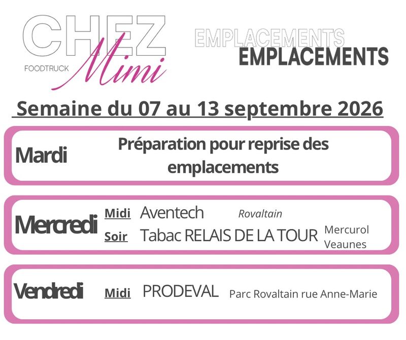 Du 07 au 13 septembre 2026