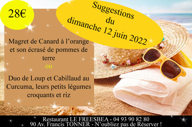 Suggestions du Dimanche 12 juin 2022